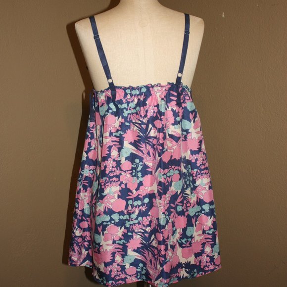 ANTHROPOLOGIE LILKA BLUE FLORAL BEACH DRESS EMPIRE WAIST - MEDIUM 4 - Picture 2 of 5